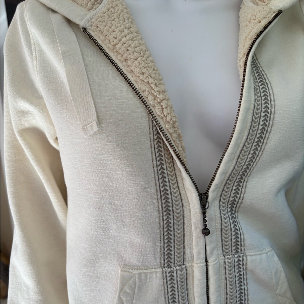 Natural Reflections Cream Sherpa Jacket - Picture 7 of 8